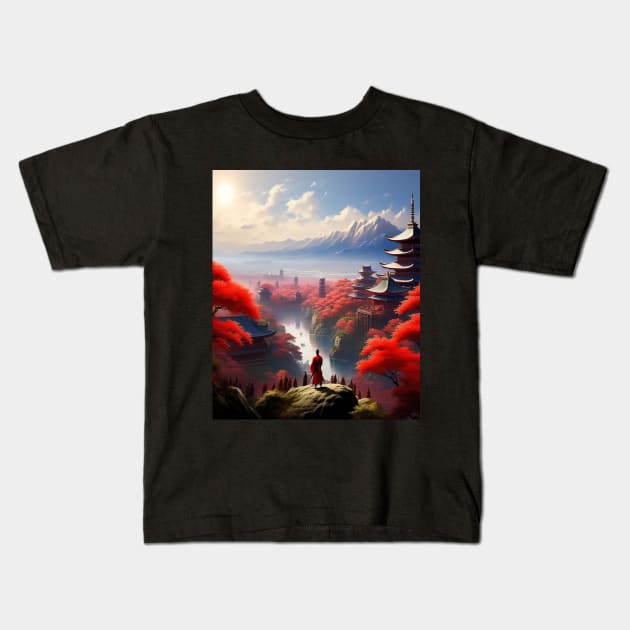 Serene - Collage Art Kids T-Shirt by AnimeVision